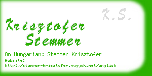 krisztofer stemmer business card